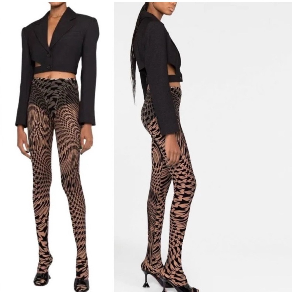 Mugler Star-Mesh High Waist Legging